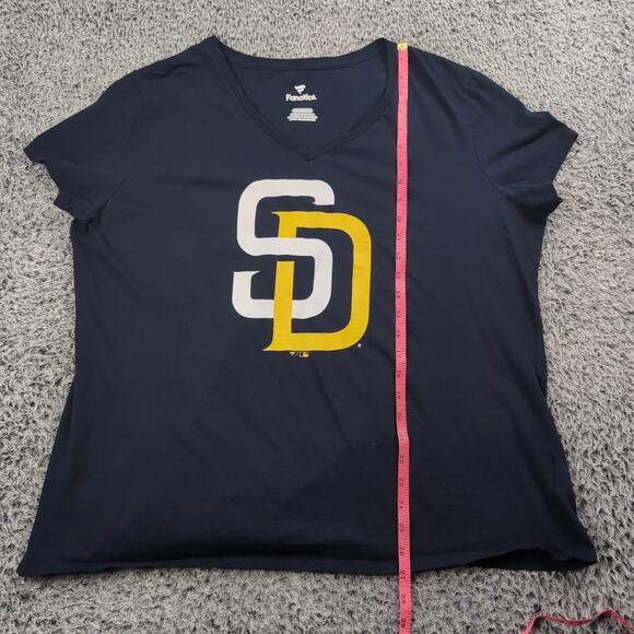 San Diego Padres Shirt Women 2XL XXL Blue MLB Baseball Lounge Graphic Tee Casual - Picture 4 of 6